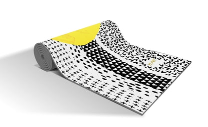 Yoga Mat | 6mm Thick | White Black | Non-Slip | Eco Friendly | Yune